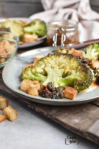 Roasted Broccoli Steaks with Tomato Butter