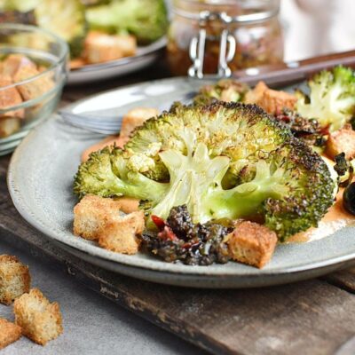 Roasted Broccoli Steaks with Tomato Butter Recipes– Homemade Roasted Broccoli Steaks with Tomato Butter –Easy Roasted Broccoli Steaks with Tomato Butter