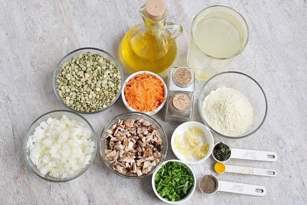 Ingredients for Vegan Split Pea Breakfast Pattie