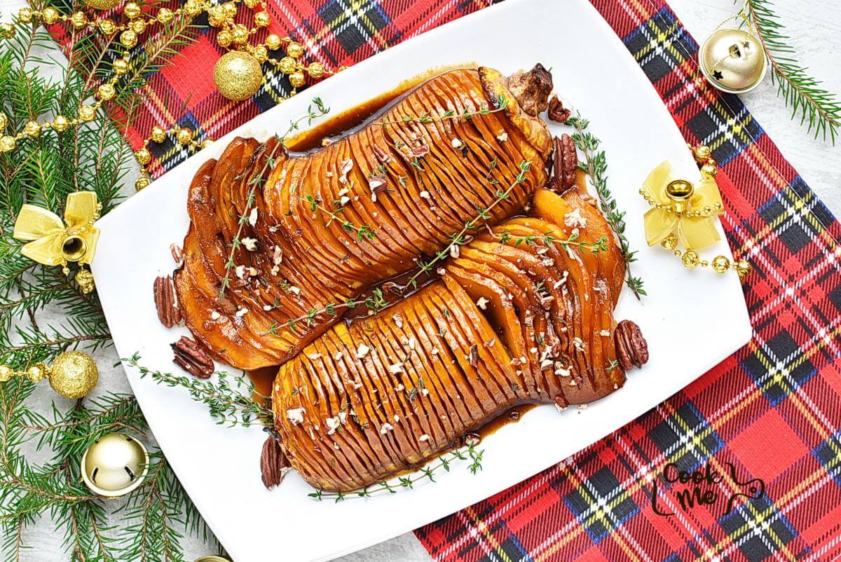 Sticky Hasselback Butternut Squash