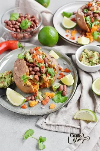 Vegan Sweet Potato Jackets with Guacamole