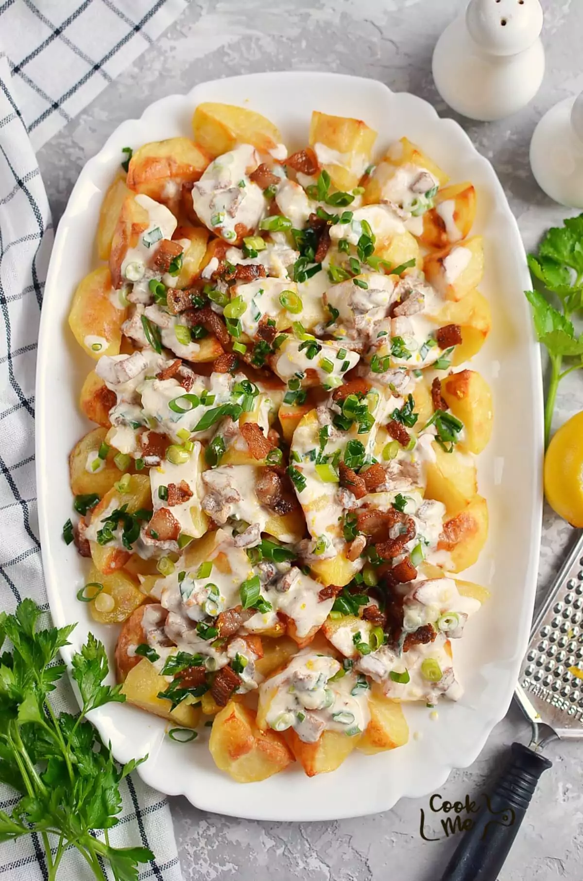 Warm Potato Salad with Cheesy Sauce