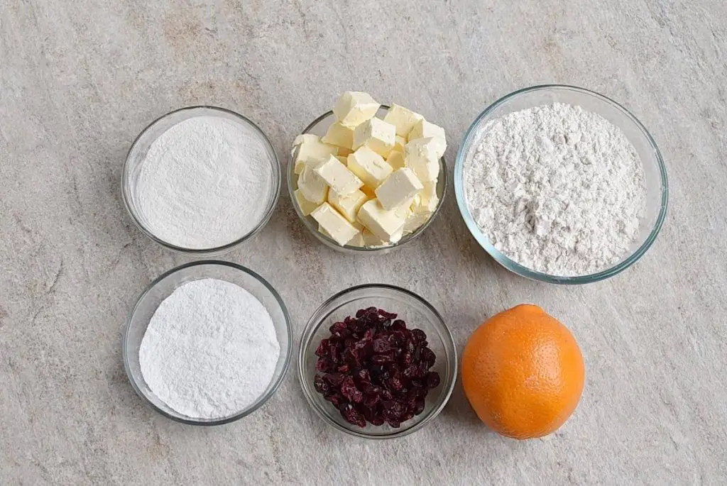 Ingredients for Christmas Shortbread Star Wreath