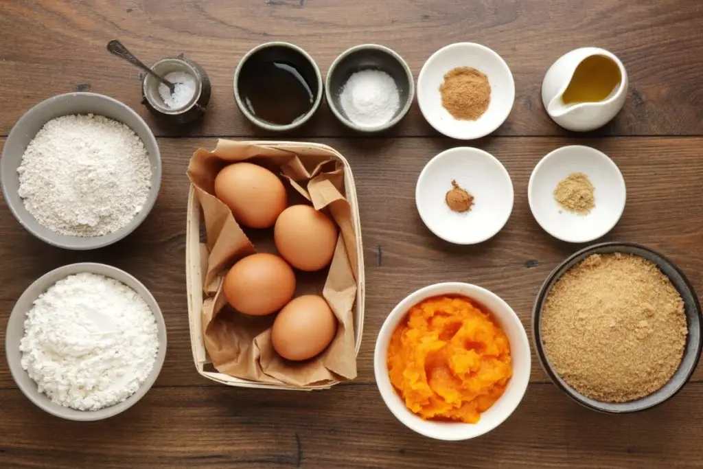 Ingredients for Cinnamon Brown Sugar Pumpkin Muffins