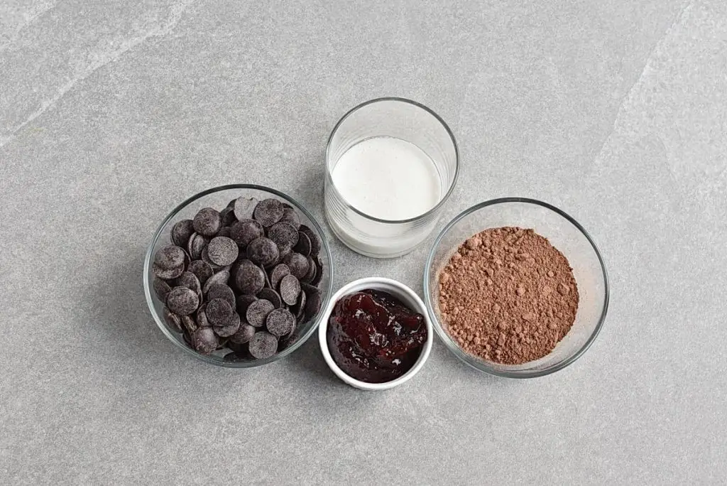 Ingredients for Dark Chocolate Raspberry Truffles