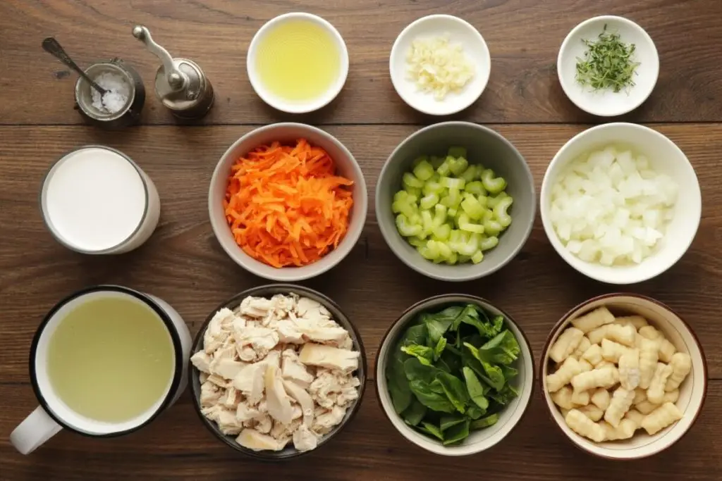 Ingredients for Olive Garden Chicken Gnocchi Soup