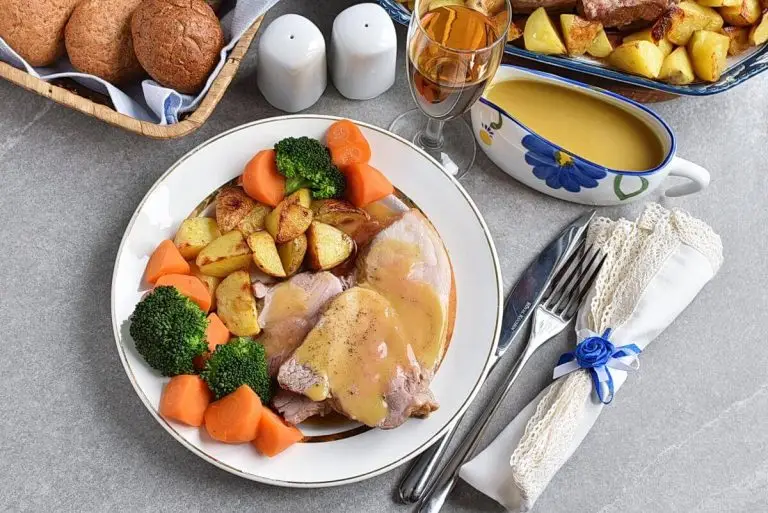 Step 8 - Roast Pork with Roast Potatoes and Broccoli