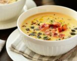 Roasted Pumpkin Soup with Bacon and Thyme