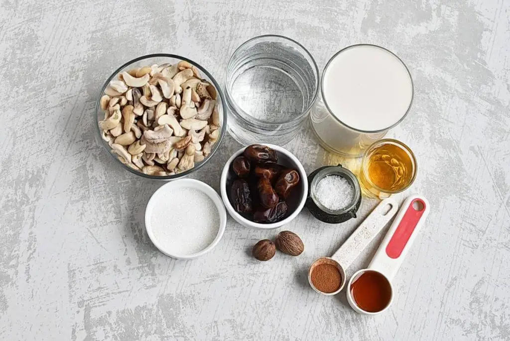 Ingredients for Thick & Rich Vegan Eggnog