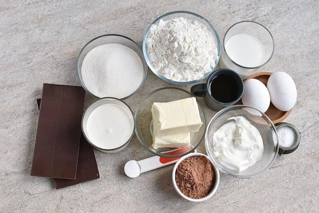 Ingredients for Easy Chocolate Birthday Cake