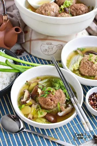 Lion’s Head Meatball Shiitake Soup
