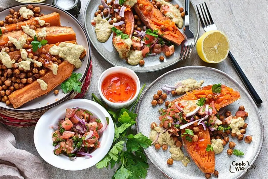 Mediterranean Baked Sweet Potatoes