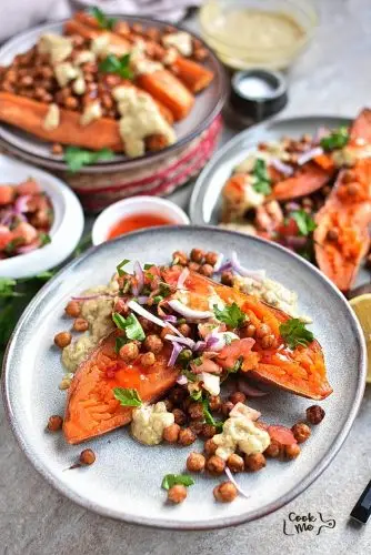 Mediterranean Baked Sweet Potatoes