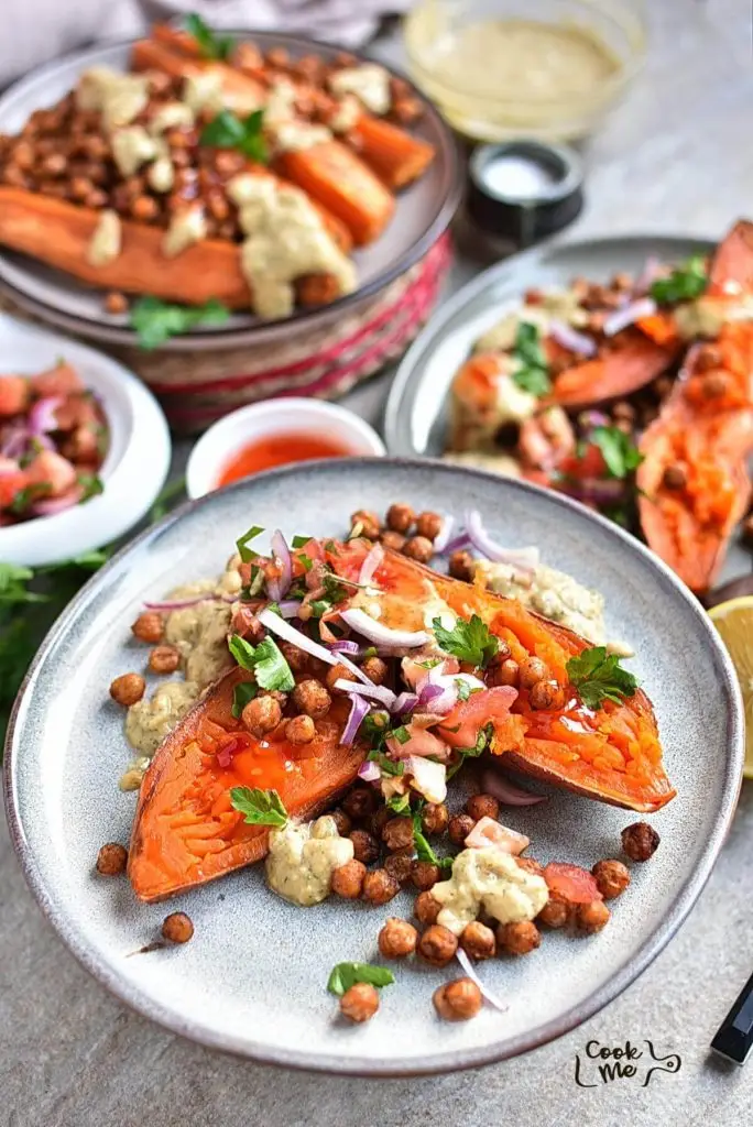 Mediterranean Baked Sweet Potatoes