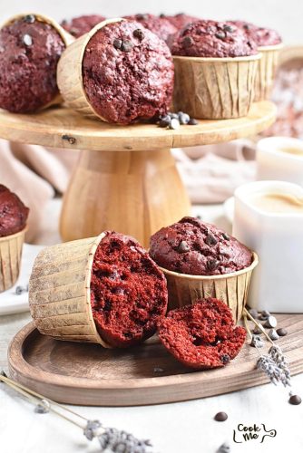 Red Velvet Chocolate Chip Muffins