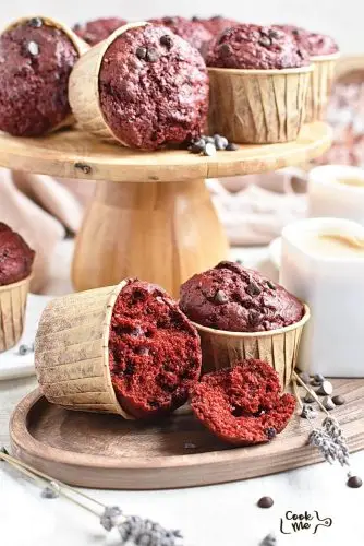 Red Velvet Chocolate Chip Muffins