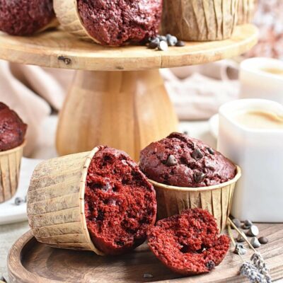 Red Velvet Chocolate Chip Muffins Recipes– Homemade Red Velvet Chocolate Chip Muffins –Easy Red Velvet Chocolate Chip Muffins
