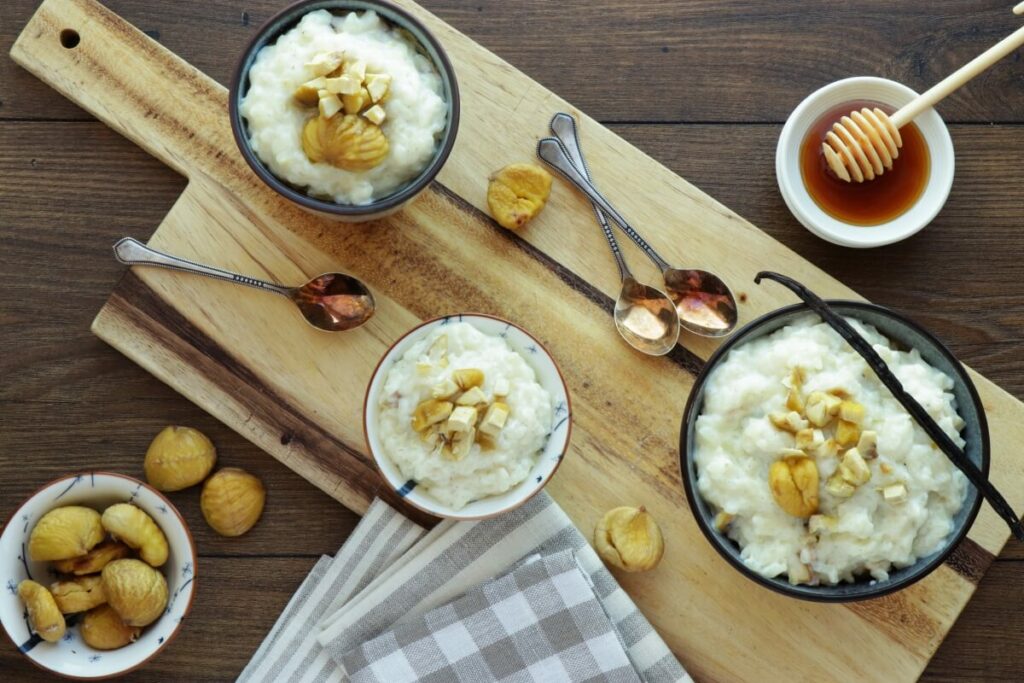 How to serve Rice Pudding with Chestnuts and Honey