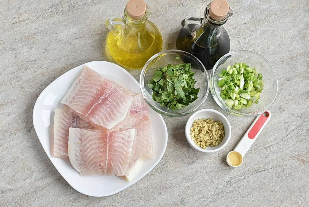 Ingredients for White Fish Fillets with Ginger and Soy
