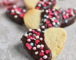 Chocolate Dipped Heart Cookies
