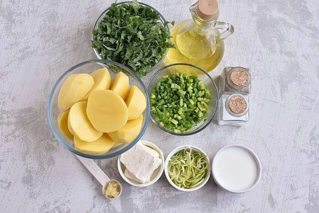 Ingredients for Colcannon Irish Mashed Potatoes with Kale