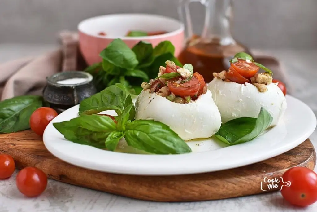 Easy Caprese Stuffed Fresh Mozzarella