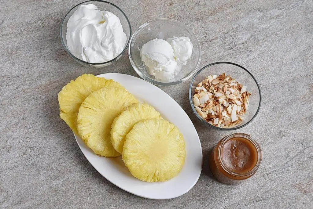 Ingredients for Grilled Pineapple Sundaes