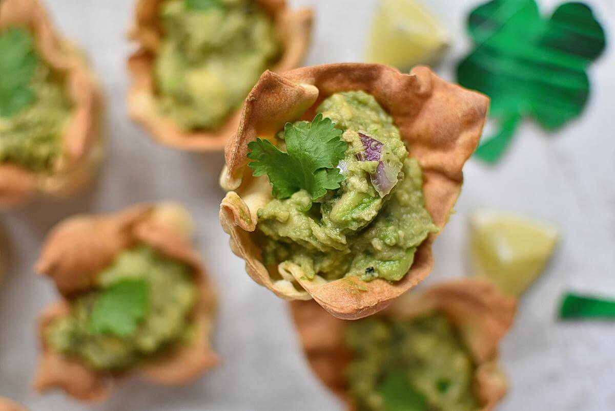 Guacamole Cups for St. Patrick Day Recipes– Homemade Guacamole Cups for St. Patrick Day – Easy Guacamole Cups for St. Patrick Day
