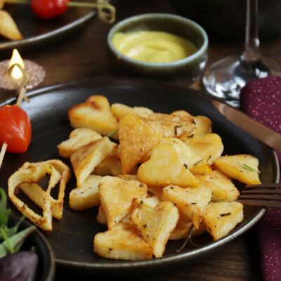 Heart-Shaped Roasted Potatoes Recipe- Roasted Heart Potatoes-Valentine's Day Roasted Potato Hearts