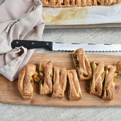 How to serve Indian Spiced Tofu Puff Pastry Braid