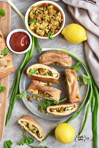 Indian Spiced Tofu Puff Pastry Braid