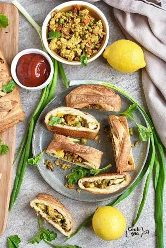 Indian Spiced Tofu Puff Pastry Braid