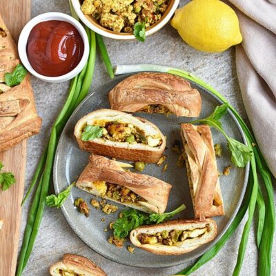 Indian Spiced Tofu Puff Pastry Braid Recipes– Homemade Indian Spiced Tofu Puff Pastry Braid – Easy Indian Spiced Tofu Puff Pastry Braid