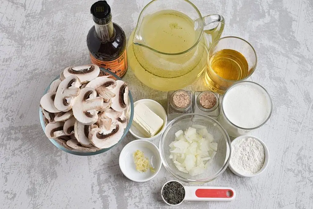 Ingredients for Instant Pot Creamy Mushroom Soup