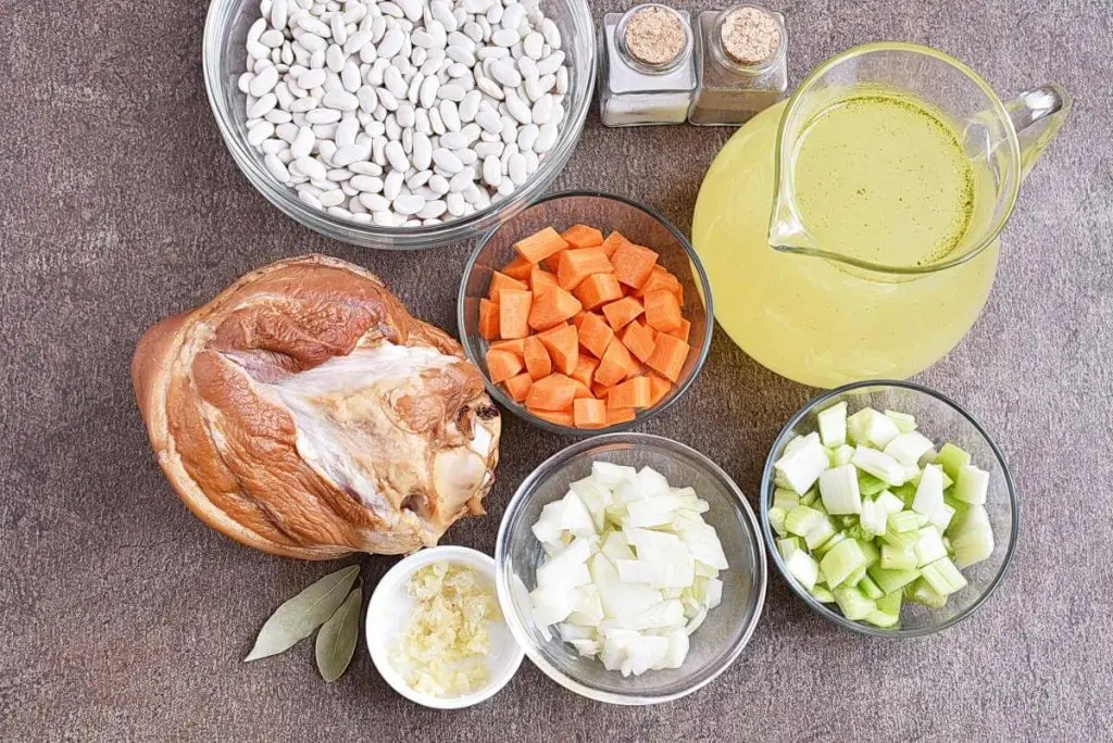Ingredients for Instant Pot Ham Bone Bean Soup