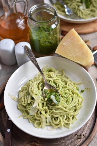 Kale and Almond Pesto Pasta