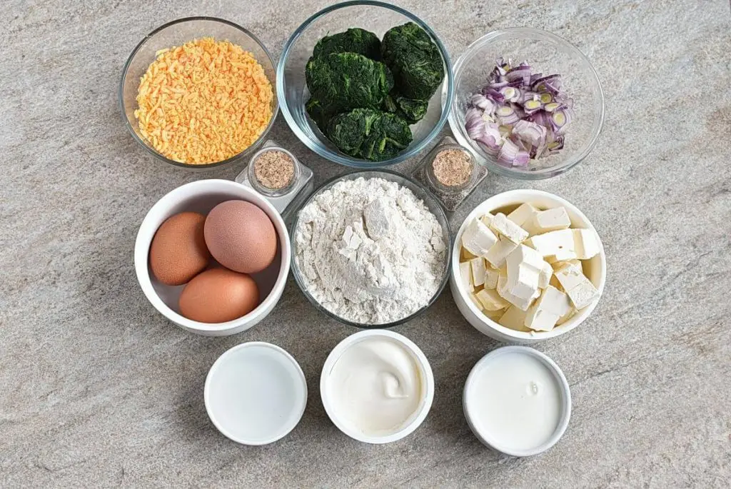 Ingredients for Lucky Spinach Quiche