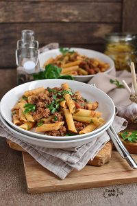 Penne Pasta with Meat Sauce