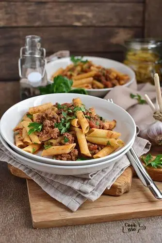 Penne Pasta with Meat Sauce