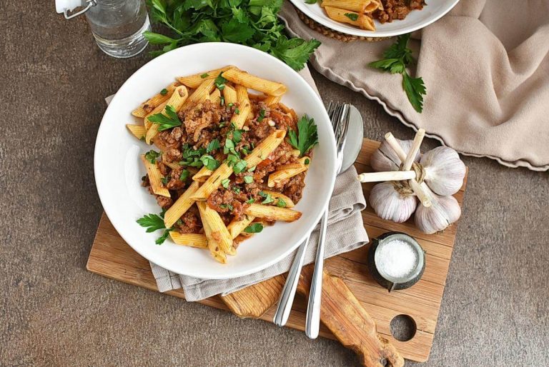Step 8 - Penne Pasta with Meat Sauce