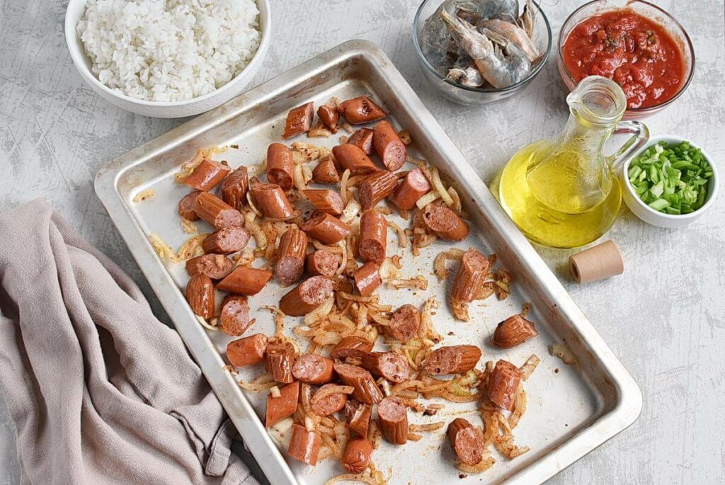 Sheet-Pan Shrimp and Sausage Jambalaya recipe - step 2