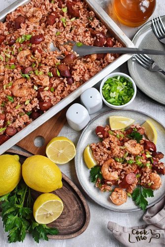 Sheet-Pan Shrimp and Sausage Jambalaya
