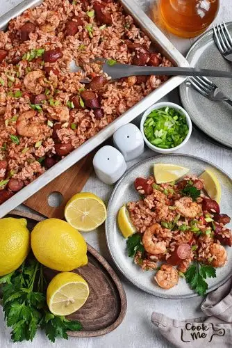 Sheet-Pan Shrimp and Sausage Jambalaya