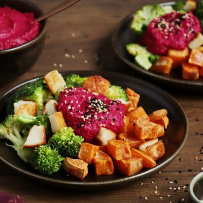 Sweet Potato Bowl Recipe-Sweet Potato Hummus Bowl-Sweet Potato Broccoli Bowl-Healthy Vegan Bowls