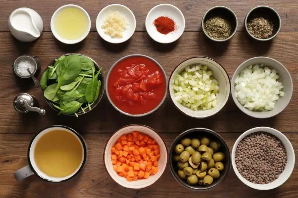 Ingredients for Tomato Lentil Soup