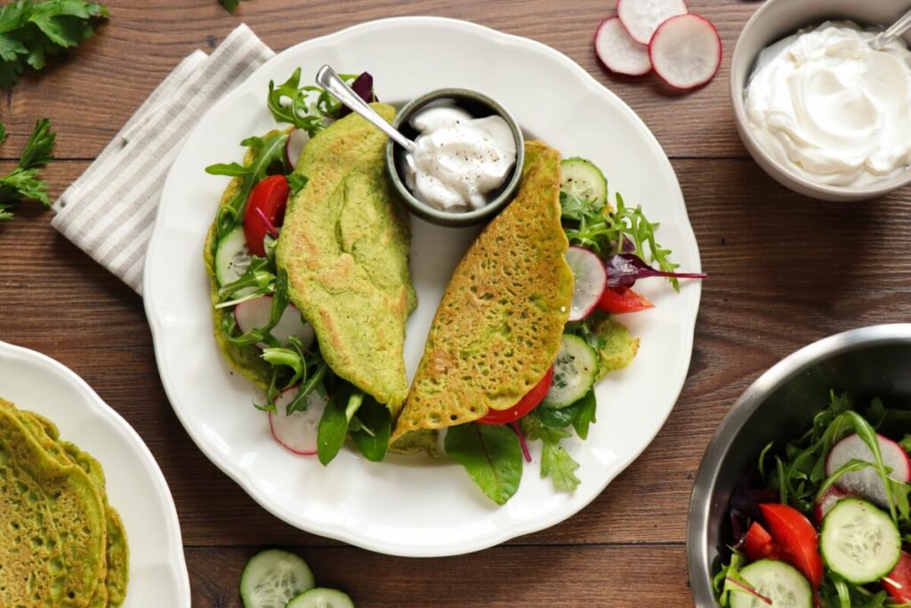 How to serve Chickpea and Parsley Pancakes