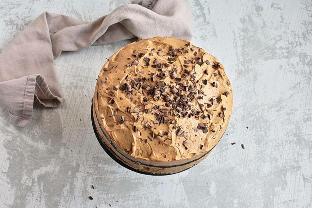 How to serve Dalgona Coffee Chocolate Cake