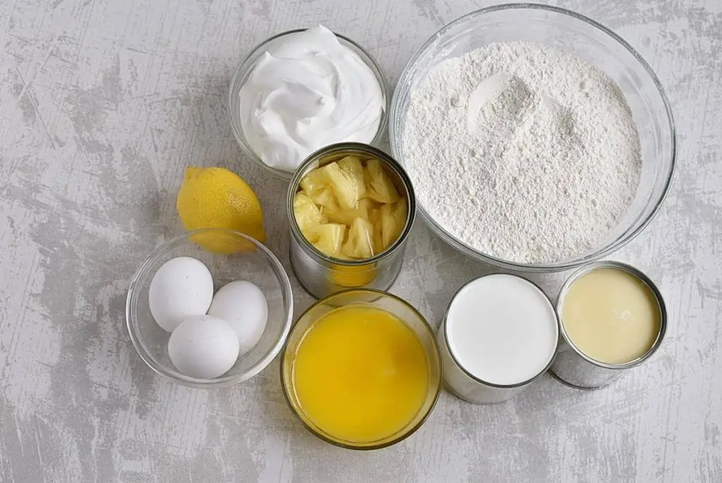 Ingredients for Lemon-Pineapple Poke Cake