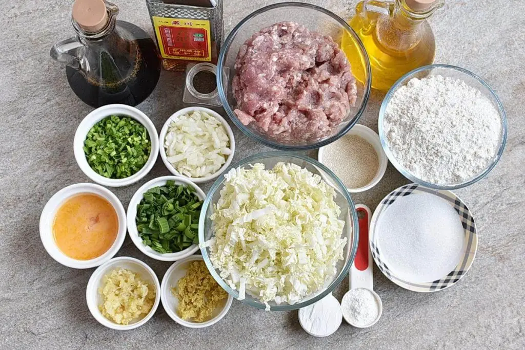 Ingredients for Pork and Chive Steamed Buns