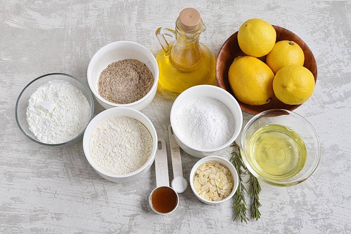 Ingridiens for Rosemary & Lemon Muffins